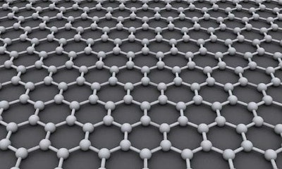 Graphene on the atomic level. The material is composed of a honeycomb of carbon atoms, arranged in a layer just one atom thick.