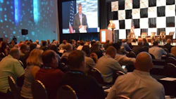 Mike LeVasseur of Keenan Auto Body speaking at the MSO Sympsosium at NACE. The event included many useful insights into the world of finance and consolidation.