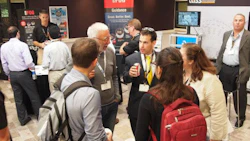 A view of the exhibitor area at Automated Vehicles Symposium 2015. The conference is the top forum for discussion of driverless technologies.