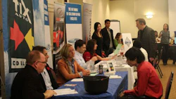 Employers and graduates at a previous AYCE Career Fair. The regular event puts collision repair facilities in direct contact with graduates of AYCE's program.