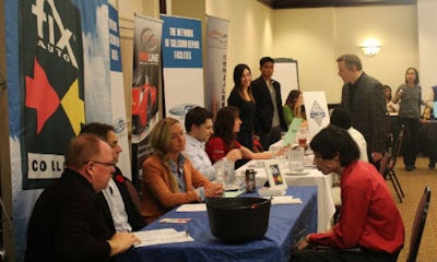 Employers and graduates at a previous AYCE Career Fair. The regular event puts collision repair facilities in direct contact with graduates of AYCE's program.