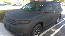 Asphalt covered car