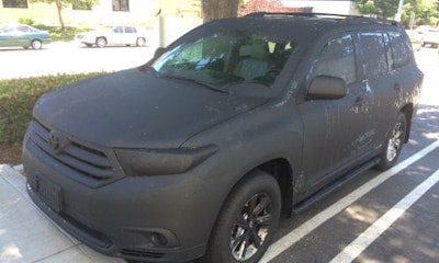 Asphalt covered car