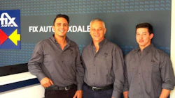 Mike, Robert and Matt Minotti of Fix Auto Rexdale.