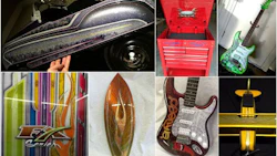 A few of the items up for auction this year throught Artists4Education. More items will be added, including some that will be painted at Valspar's SEMA booth.
