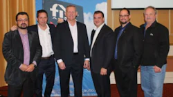 A few of the Fix Auto corporate and location representatives at the Ontario regional meeting. From left: Tony DeSantis, Carl Brabander, Daryll O'Keefe, Steve Leal, Jeff Lancaster and Doug Roberts.