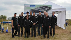 The team at CSN-Hutten Collision Centre at the future site of the facility's new building.