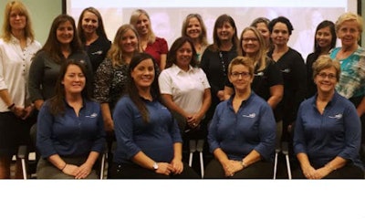 The WIN Board. Front row, from left: Melissa Miller, Jaclyn Byers, Shellie Andrews and Terri Neely. Middle row, from left: Michelle Sullivan, Amy Nuttall, Marie Peevy, Beverly Rook-Twibell, Denise Caspersen, Nina Pedraza-Zinna and Petra Schroeder. Back row, from left: Yen Hoang, Margaret Knell, Katie Henwood, Jessica Rob, Cheryl Boswell and Susanna Gotsch.