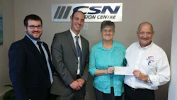 From left: Andrew Spurway and Collin Miller of Enterprise Rent-A-Car; Debbie Sangster, a volunteer with the Chalmers Hospital Foundation; and Dana Alexander of CSN-Dana's Collision Center.