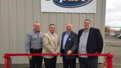 Vinnie Mitz, President of Copart; Steve Macaluso, Managing Director for Copart Canada; Robert Goguen, at the time MP for Moncton—Riverview—Dieppe, and Peter Beers, GM of the Moncton location of Copart, at the new facility's grand opening.