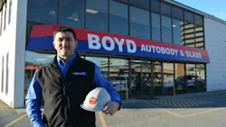 Methal Abougoush of Boyd Autobody & Glass in Kelowna. He recently donated a vehicle to help promote Okanagan College's Collision Repair programs.