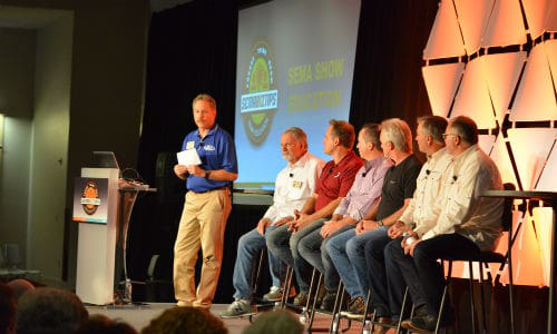 A panel discussion at the 2015 SEMA Show. The Show has recently issued a call for industry speakers.