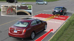 A report released by the Insurance Institute of Highway Safety indicates that forward collision warnings, especially when combined with autonomous braking systems, are effective in reducing the number of rear-end crashes.