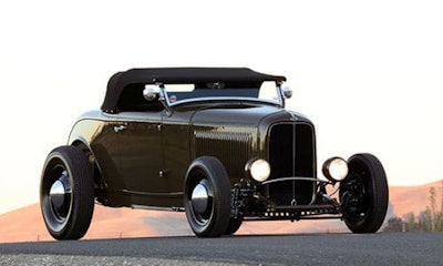 Hollenbeck's award-winning 1932 Ford roadster in 'Rotten Avocado Green.' The colour was custom created from PPG's Envirobase and Deltron lines.