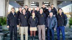 The Mirka sales team at a recent meeting. The company's sales force has recently completed PPG's 'White Belt' training to better understand the needs of their customers.