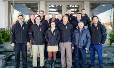 The Mirka sales team at a recent meeting. The company's sales force has recently completed PPG's 'White Belt' training to better understand the needs of their customers.
