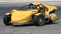 The T-Rex from Campagna Motors. Ontario has recently enabled drivers to register three-wheeled vehicles in the province.