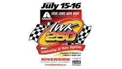 The 10th anniversary logo of the IWK 250 Presented by Steve Lewis Auto Body.