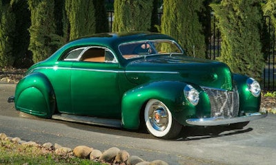 One of the new custom colours from House of Kolor, Black Forest, adorns this 1940 Merc.