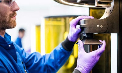 Carbon3D's M1, the company's current-generation 3D printer. The technology can apparently give results similar to traditional auto parts molds.