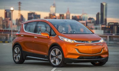 Chevrolet Bolts, like the one shown here, will form the self-driving taxi fleet.