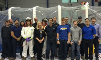 Competitors and judges at the Ontario Technological Skills Competition, currently taking place at RIM Park in Waterloo, Ontario.