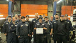 The team at LKQ Lecavalier in Ste-Sophie, Quebec with their Golden Switch Award. The award celebrates five consecutive years of active participation in the Switch Out program.