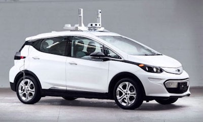 An AV-equipped Chevy Bolt from Cruise Automation. GM purchased Cruise in March 2016.