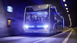 The Mercedes-Benz Future Bus I, an autonomous bus that recently completed a 20 kilometre test drive in the Netherlands.