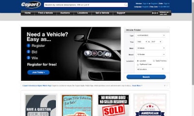 The new Copart Canada site features Canadian-specific inventory and content.