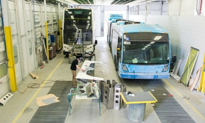 Repairs to heavy vehicles demand different techniques. Photo courtesy of MTB Transit Solutions.