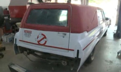 A replica Ecto-1, currently under construction at West County Auto Body. The facility took on the project to welcome back a staff member recovering from surgery.