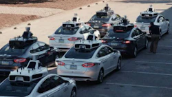 Uber's autonomous taxi fleet, ready to roll out in Pittsburgh. The company is currently testing the technology.