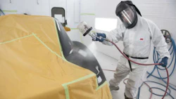 A student at Fanshawe College practices painting techniques. The curriculum standards for Ontario's auto body college programs have recently been updated.