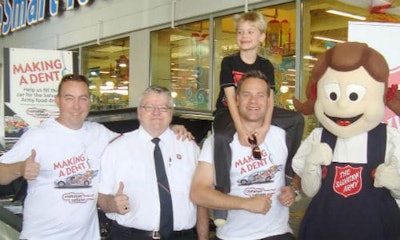 Team members from Craftsman Collision and the Salvation Army during last year's 'Make a Dent' campaign. Craftsman Collision has raised $217,276.42 in food and cash for the Salvation Army since 2009.