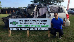 Frank Serravalle and the team at Thorold Auto Parts and Recycling have launched a new initiative in an attempt to deter people from texting while driving.
