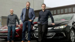 From left: Logan Green, Chief Executive of Lyft; Daniel Ammann, President of General Motors; and John Zimmer, founder of Lyft. Zimmer recently penned a manifesto on his vision for a self-driving future.