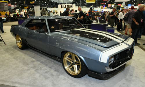 Ringbrothers’ 1969 Chevy Camaro, painted with BASF's Glasurit 90 Line “Blue Print.' The car won the Chevrolet Design Award and was a Top Ten Finalist of Battle of the Builders.