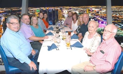 Some of the team from Uniparts O.E.M./Unipiece at the Top of the World restaurant in Las Vegas. The company has recently celebrated its 20th anniversary.