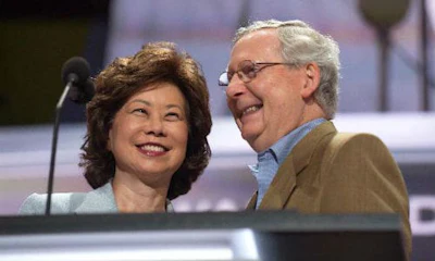 Elaine Chao, Donald Trump's pick for Transportation Secretary, with her husband, Senator Mitch McConnell at the Republican National Convention in July.