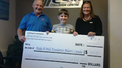 From right: Dana Alexander, CSN- Dana’s; Jack Leifso (Make-A-Wish Canada recipient) and Michelle Roy, ReMAX Group For Realty.