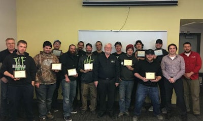 The graduation class from Fanshawe College, with well-wishers Mike Kennelly, John Norris and Craig Alvaro.