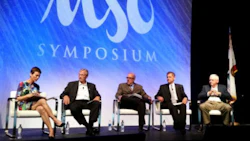 Marcy Tieger of Symphony Advisors (left) served as moderator for the Insurer Panel at the 2016 MSO Symposium. Tieger will fill that role again in 2017. Photo by John Huetter of Repairer Driven News.