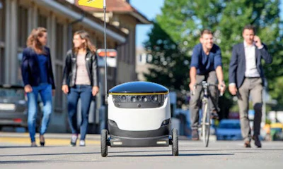 A six-wheeled delivery drone produced by Starship Technologies. The drones will see tests conducted in Redwood City, California and Washington, DC in the coming weeks.