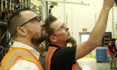 Dave Kindig, customer builder and host of 'Bitchin' Rides' on Discovery, visits AkzoNobel's manufacturing location in Pontiac, Michigan. Kindig and AkzoNobel are collaborating on a new paint line.
