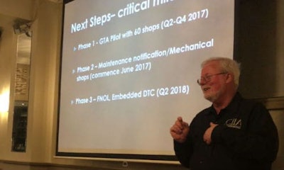 John Norris of CIIA leading the presentation on the new Roadtrust program. Representatives of over 35 shops attended the information session.