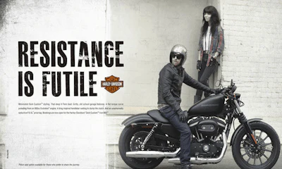 A Harley Davidson advert targetted at a younger demographic