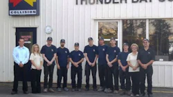 The team at Fix Auto Thunder Bay South. The facility has recently achieved I-CAR Gold Class, thanks in part to an in-house training centre.