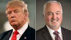 US President Donald Trump has indicated that he may relax fuel efficiency standards. Steve Carlisle, President of General Motors of Canada, (right) says Canada should follow suit to maintain harmonization of regulations.