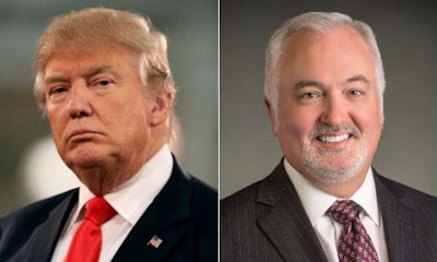 US President Donald Trump has indicated that he may relax fuel efficiency standards. Steve Carlisle, President of General Motors of Canada, (right) says Canada should follow suit to maintain harmonization of regulations.